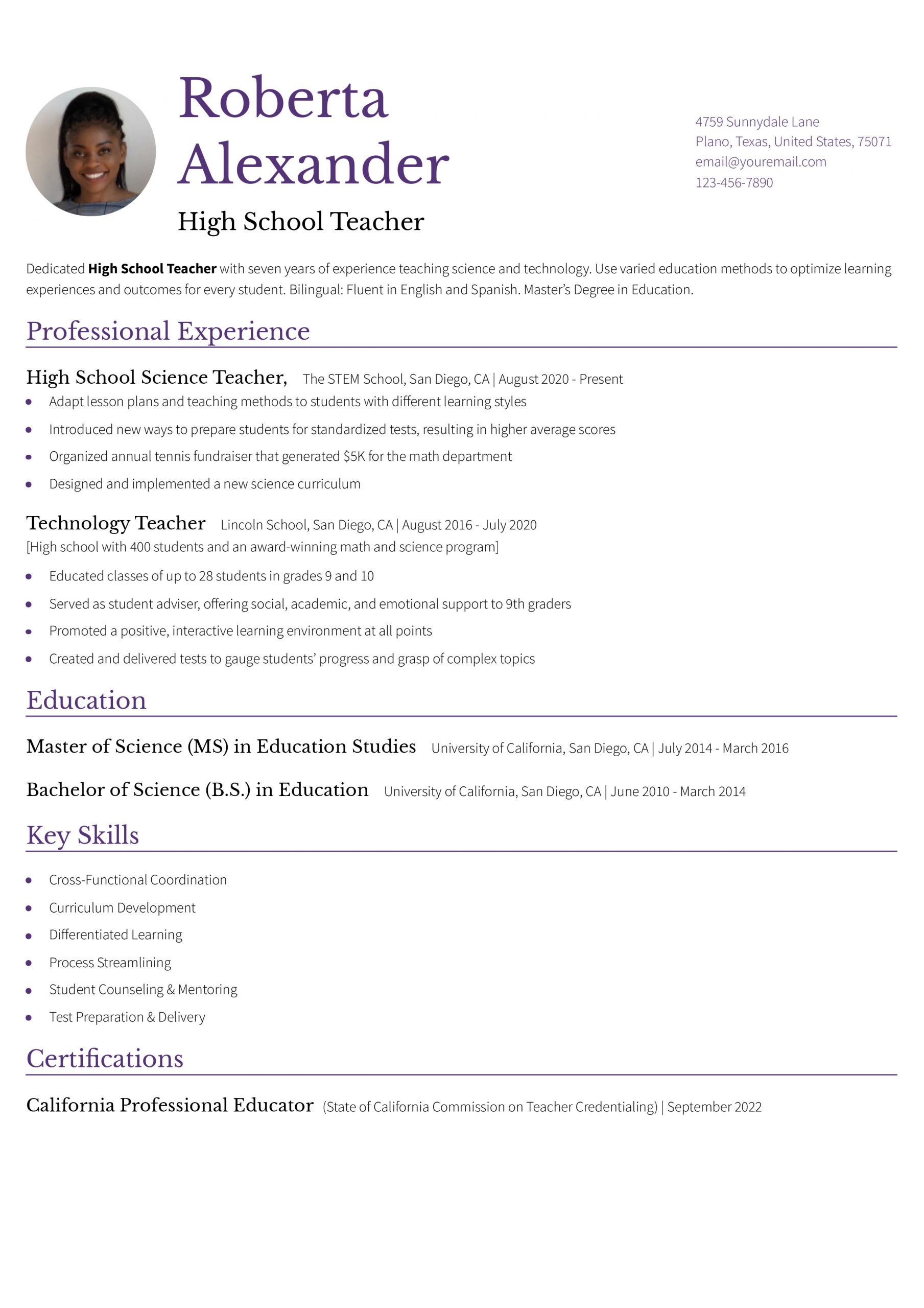 Teacher Resume Examples and Templates for 2025